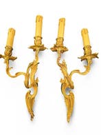 Cast and Gilt Bronze - Wandkandelaar (2) - - Wandlampen -