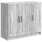 vidaXL Dressoir Grijs sonoma 89 x 34,5 x 77 cm Bewerkt hout, Verzenden, Nieuw, Overige houtsoorten, Minder dan 50 cm