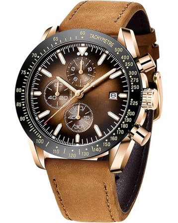 Tyme Florence Heren Horloge - 45mm Bruin/Bruin - Horloges, Ophalen of Verzenden, Nieuw