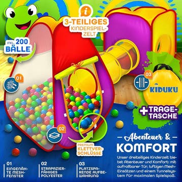 Speeltent - Kindertent - Speelhuisje - Met ballen - KIDUKU®, Verzenden, Zo goed als nieuw