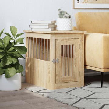 vidaXL Hondenbench 45x62x59 cm bewerkt hout sonoma, Dieren en Toebehoren, Hondenhokken, Verzenden, Nieuw