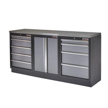 Werkbank set met MDF werkblad met RVS plaat omkleed,, Doe-het-zelf en Verbouw, Werkbanken, Ophalen of Verzenden, Nieuw