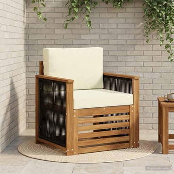 vidaXL Buiten Midden Sofa Naturel, Tuin en Terras, Tuinsets en Loungesets, Verzenden, Nieuw