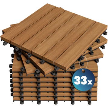Houten tegel acaciahout 30x30 cm FSC®-gecertificeerd set..., Verzenden, Nieuw