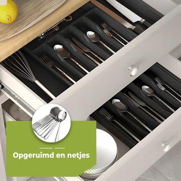 HI NATURE™ Uitschuifbaar Bestekbak met 8 Vakken - Besteklade, Ophalen of Verzenden, Nieuw