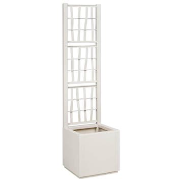 vidaXL Tuindruppel met Trellis Wit 36 x 36 x 140 cm PP, Tuin en Terras, Verzenden, Nieuw, Minder dan 60 cm, 60 cm of meer