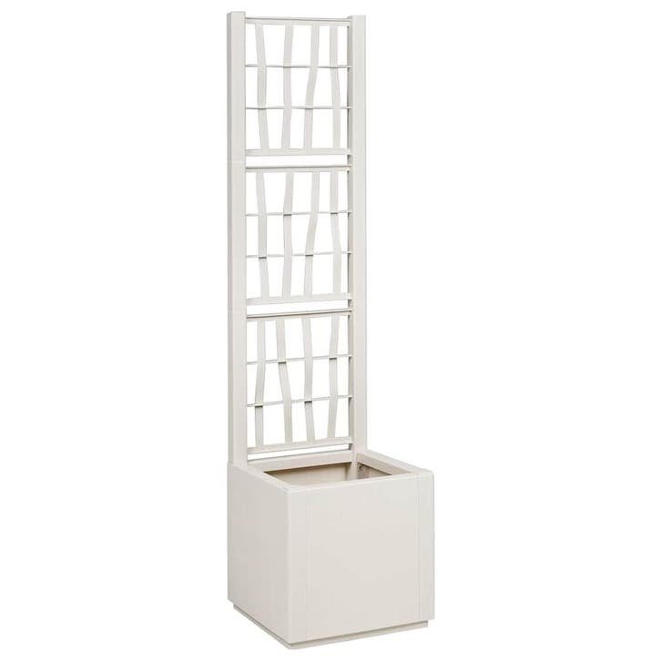 vidaXL Tuindruppel met Trellis Wit 36 x 36 x 140 cm PP, Tuin en Terras, Bloembakken en Plantenbakken, Minder dan 60 cm, Nieuw