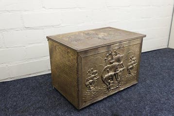 Openhaard accessoire - Koper - vintage koperen kolenkit