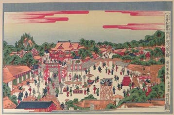 View of Fukagawa Hachiman Shrine, Edo - Utagawa