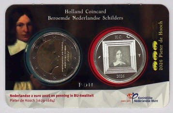 Nederland. Coin Card 2026 Pieter de Hooch met zilveren
