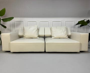 B&B Italia Andy Sofa Leer Wit Ligbank, Driepersoons, Leer, Ophalen of Verzenden, Zo goed als nieuw