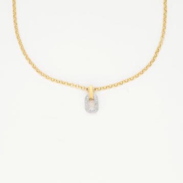 Ketting met hanger - 18 karaat Geel goud Diamant