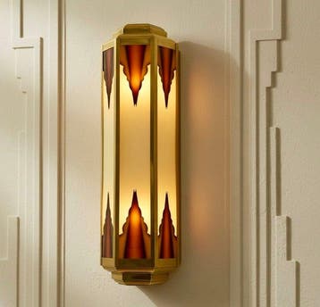 Wandlamp - Art Deco-stijl chic & klasse - Messing, Glas -