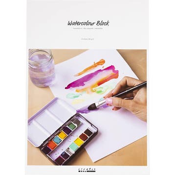 Aquarelblok, A3, vel 297x420 mm, 180 gr, wit, 20 vel/ 1 stuk, Hobby en Vrije tijd, Nieuw