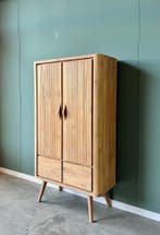 Retro buffetkast | teakhout | 100cm breed | 180 cm hoog |, Teakhout, Nieuw, 50 tot 100 cm, Ophalen of Verzenden