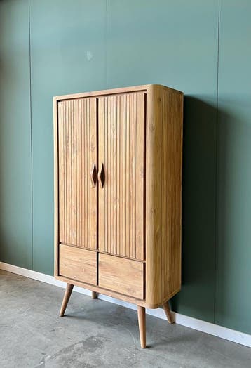 Retro buffetkast | teakhout | 100cm breed | 180 cm hoog |, Teakhout, Nieuw, 50 tot 100 cm, Ophalen of Verzenden