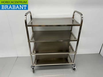 HCB RVS Serveerwagen Dienwagen 4 lagen 95 cm Horeca, Zakelijke goederen, Ophalen of Verzenden, Nieuw in verpakking