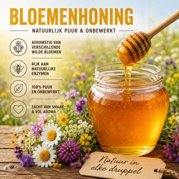 Te koop honing in emmers 15 kilo, Ophalen