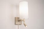Rietveld Wandlampen - Wit, Beige, Zand - Stof, Metaal, Verzenden, Nieuw