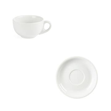 Cappuccinokop en schotel (12 stuks), Ophalen of Verzenden