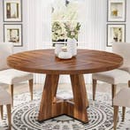 Nieuwe Ronde Eettafel 120cm – Boerderijstijl Hout, Landelijk, Verzenden, Rond, Nieuw, Vier personen