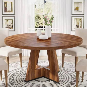 Nieuwe Ronde Eettafel 120cm – Boerderijstijl Hout, Landelijk, Huis en Inrichting, Tafels | Eettafels, Verzenden, Rond, Nieuw, Vier personen