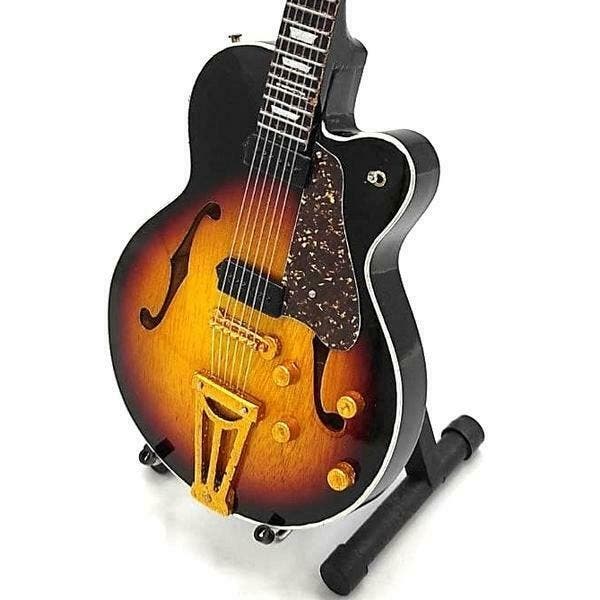 Miniatuur Gibson Super 400 gitaar met gratis standaard, Verzamelen, Muziek, Artiesten en Beroemdheden, Pop, Beeldje of Miniatuur