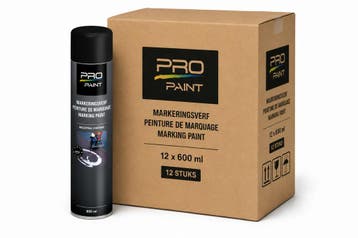 Pro paint markeringsverf 12 stuks, 600 ml, zwart, Verzenden, Nieuw