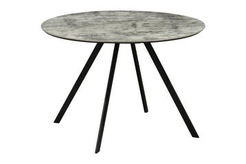 Eettafel ATELIER 100 cm rond, grijze steenlook met zwarte, Huis en Inrichting, Tafels | Eettafels, Ophalen of Verzenden, Nieuw