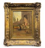 Léon Gaud (1844-1908) - Scène de ferme animée