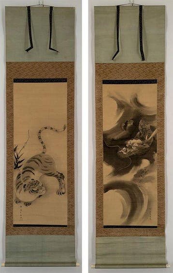 Draak en Tijger - Katoen -  Eiga Iyu - Japan - Edo