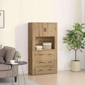 vidaXL buffetkast Artisan Eiken 80 x 33 x 150 cm Bewerkt, Minder dan 50 cm, Verzenden, Nieuw, Minder dan 100 cm