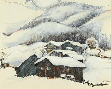 Micheline Le Berre (1931-2023) - Tempête de neige à