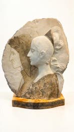 Cristoforo Vicari (1846-1913) - Reliëf, Dante e Beatrice •