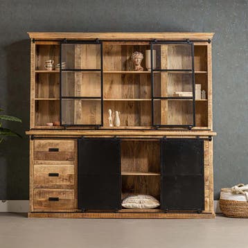 Buffetkast Mangohout Milan 200 Recht, Huis en Inrichting, Kasten | Buffetkasten, Verzenden, Nieuw, Overige houtsoorten, Industriële meubels