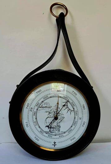 Vintage origineel jachtbarometer Duits - Brons