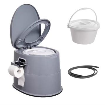 Draagbaar Camping Toilet 5L met Emmer en Papierhouder, Verzenden, Nieuw