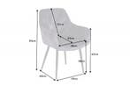 Design stoel MILANO grijs fluweel met Chesterfield quilting, Huis en Inrichting, Stoelen, Ophalen of Verzenden, Nieuw