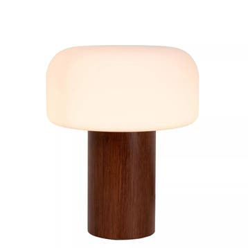 Lucide KENAN - Tafellamp - Ø 22 cm - 1xE14 - Donkere, Verzenden, Zo goed als nieuw, Hout