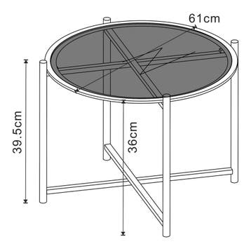 Salontafel Lier set van 2 zwart [en.casa], Huis en Inrichting, Tafels | Salontafels, Verzenden, Nieuw