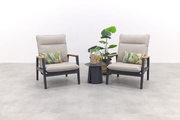 VDG Solaro/Velora verstelbare loungestoelen set (3-delig) -, Verzenden, Nieuw, Hout, Loungeset