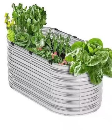 Groot Gegalvaniseerd Metalen Verhoogde Plantenbak Open Bodem, Verzenden, Nieuw