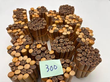 Japan Wood 300 antieke houten Hanko-stempels, unieke Japanse