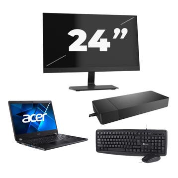 Acer TravelMate P214-53 -   i3-11e 8GB  - 256GB  + 1x 24 inc, Qwerty, Verzenden, Refurbished, 14 inch