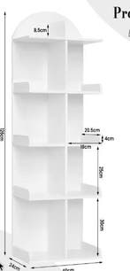Witte 5-laagse boekenkast 10 planken, Verzenden, Nieuw