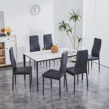 Set van 6 Eetkamerstoelen met Hoge Rugleuning - Ergonomisch, Huis en Inrichting, Stoelen, Verzenden, Nieuw