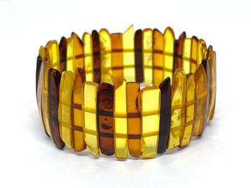 Baltische barnsteen armband - Gele cognac honing- en