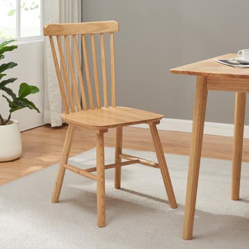 Eetkamerstoel Karmoy 2-delige set 89x46x52 cm naturel [en.ca, Huis en Inrichting, Verzenden, Nieuw