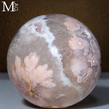 Gepolijste Sakura Flower Agaatbol met Roze Bloesems en