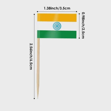 100x Mini India Vlaggetjes op Houten Prikkers - Ideaal voor, Verzenden, Nieuw
